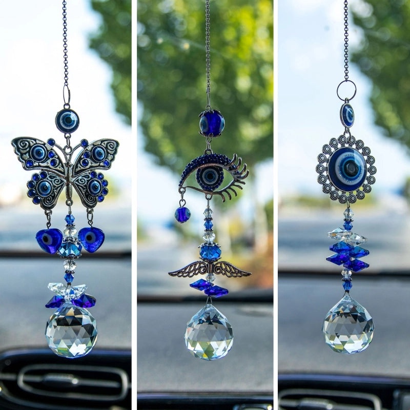 Elegant Devil's Eye Butterfly Crystal Pendant Set | Jewelry & Accessories