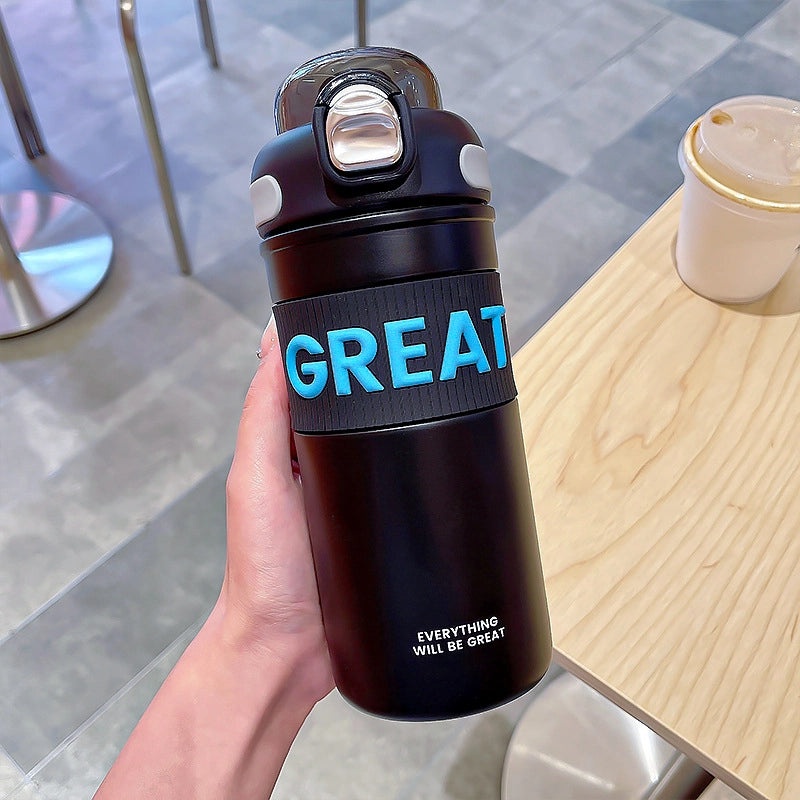 Stylish Letter Engraved Stainless Steel Water Bottles|Drinkware & Water Bottles