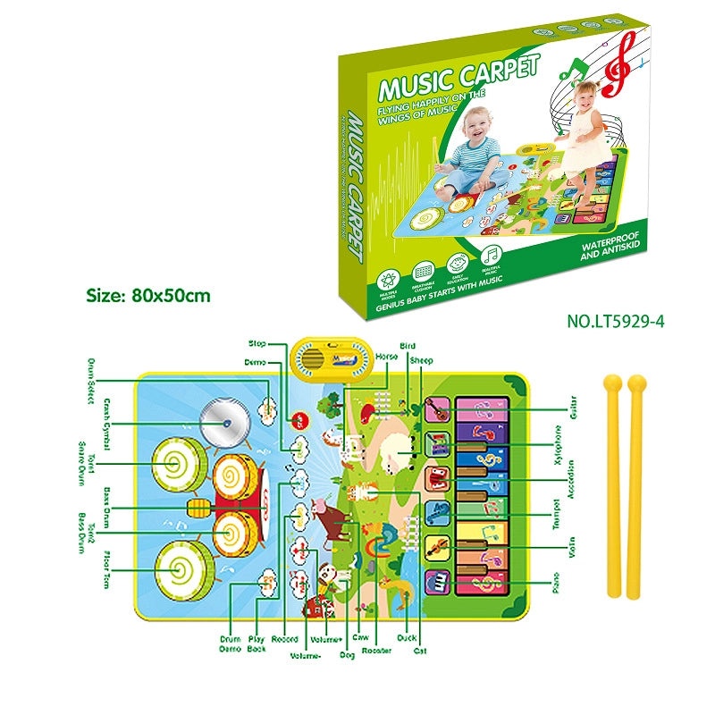 Early Learning Drum and Piano Music Blanket for Babies|Educational Toys