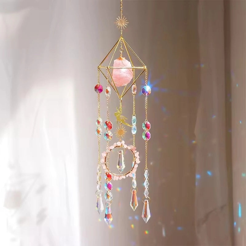 Geometric Crystal Suncatcher Wind Chime Modern Classic Wall Art Decor|Home Decor & Wall Art