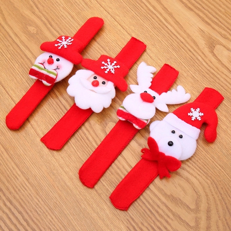 Christmas Light-Up Slap Bracelets for Kids, Snowman & Santa Designs|Kids Jewelry & Accessories