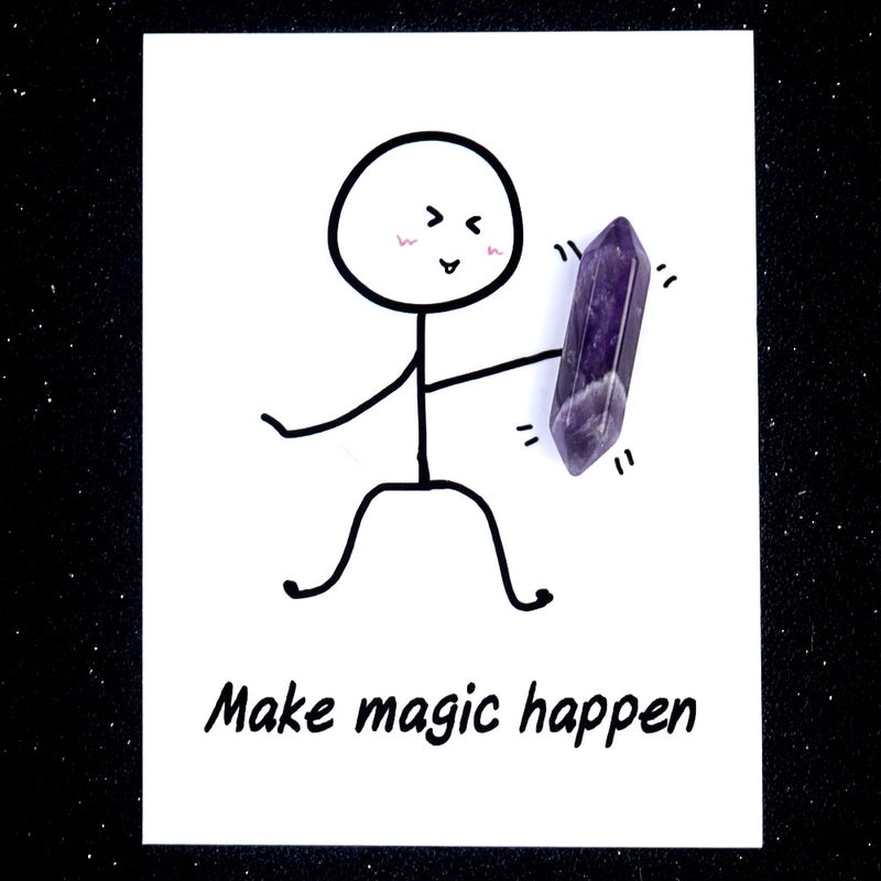 Double Tip Hexagon Prism Smile Gemstone Card Unisex Jewelry Accessory | Unisex Jewelry