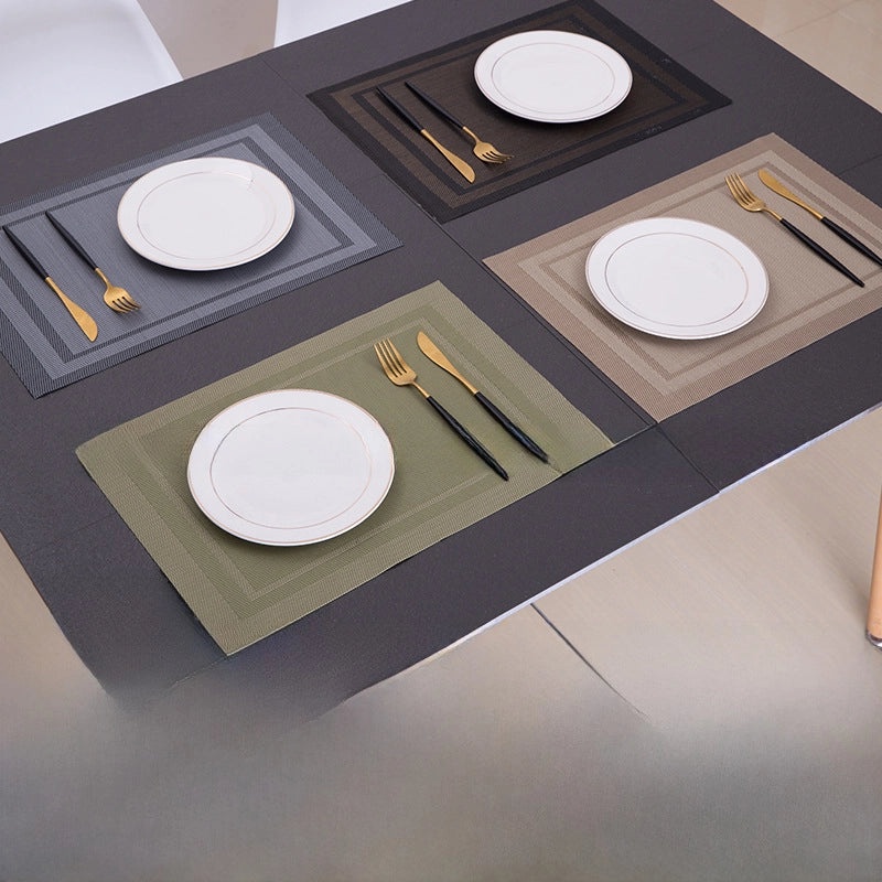 Chuangmu Nordic PVC Woven Placemat Double Frame Insulated Dining Table Mat for Home and Hotel|餐垫