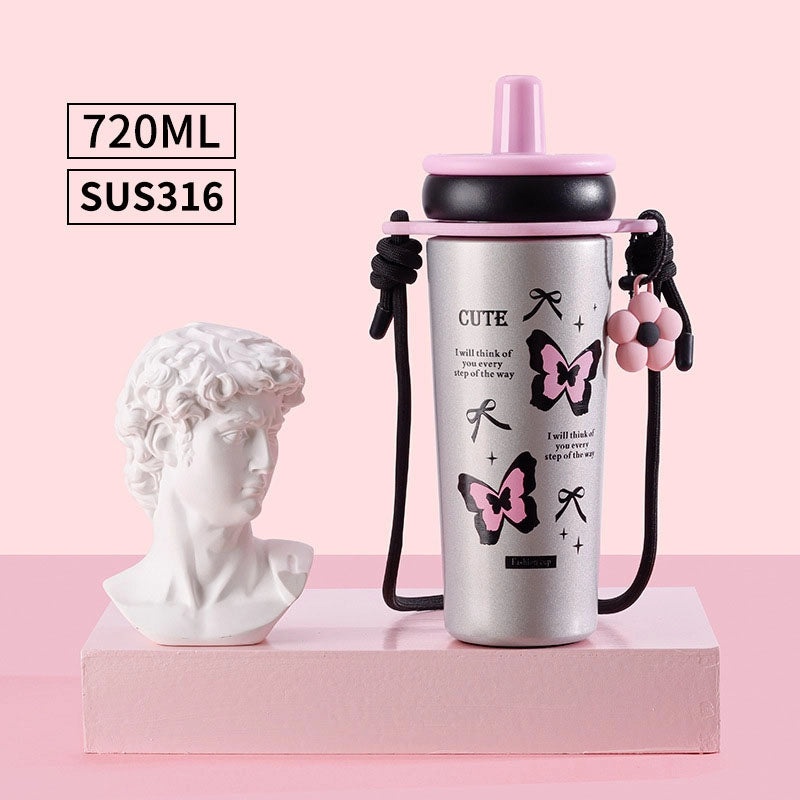 Cherry Butterfly Bow Knot Casual Stainless Steel 316 Thermos Cup 1 Piece | Drinkware & Accessories