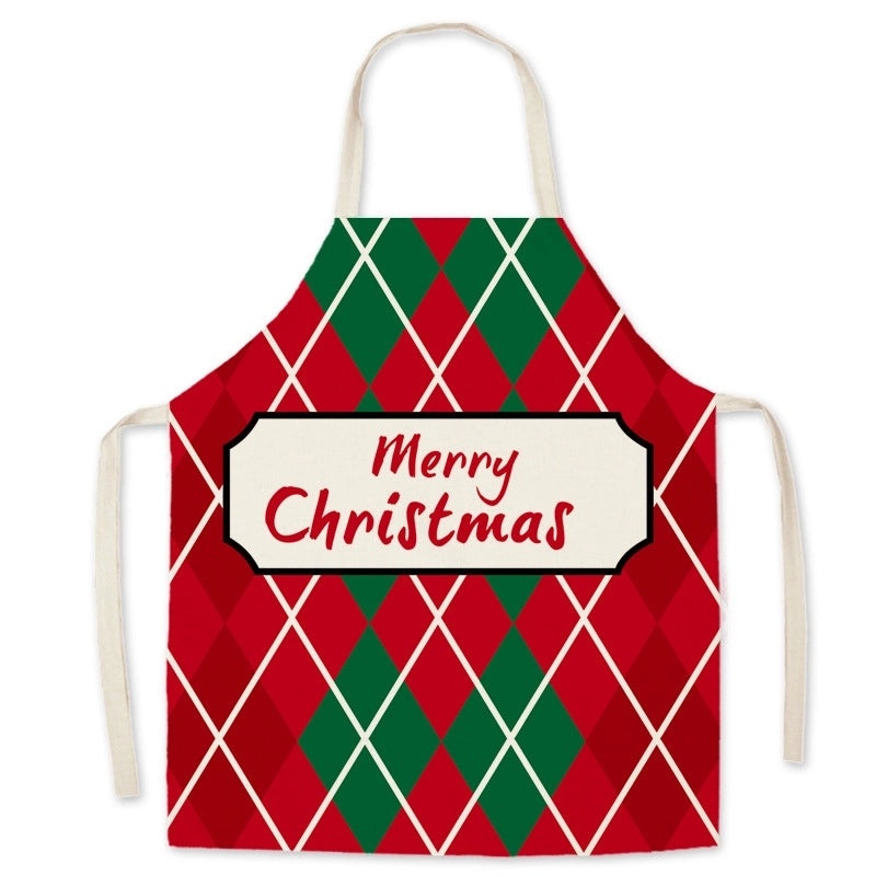 Minimalist Snowflake Christmas Cooking Apron Polyester Fabric 1 Piece | Kitchen Accessories & Cooking Aprons