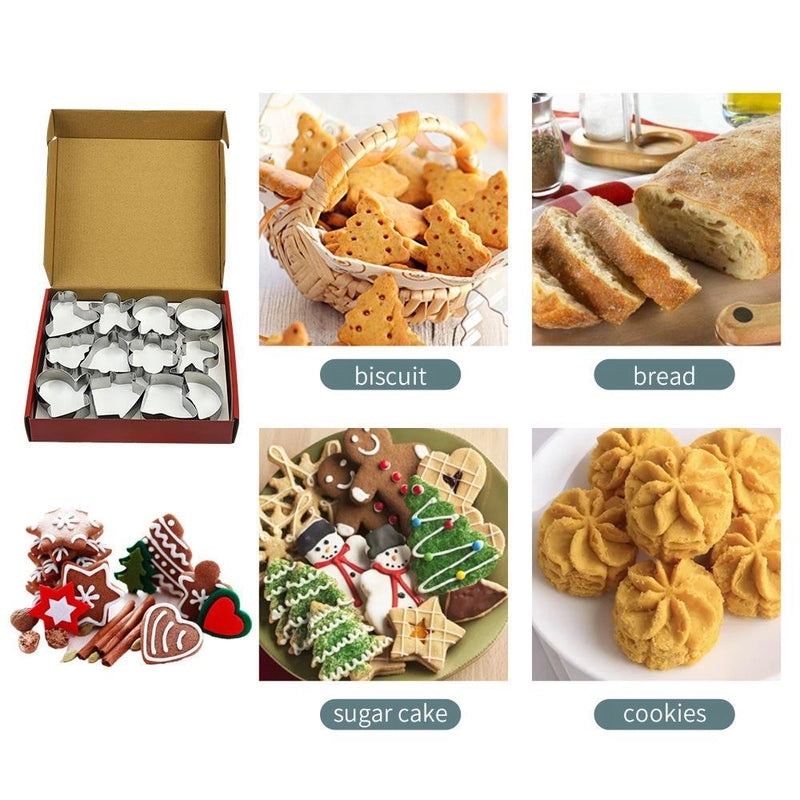 Christmas Themed 430 Stainless Steel Kitchen Molds Set - Cute Christmas House & Tree Casual Baking Tools|Kitchen & Dining