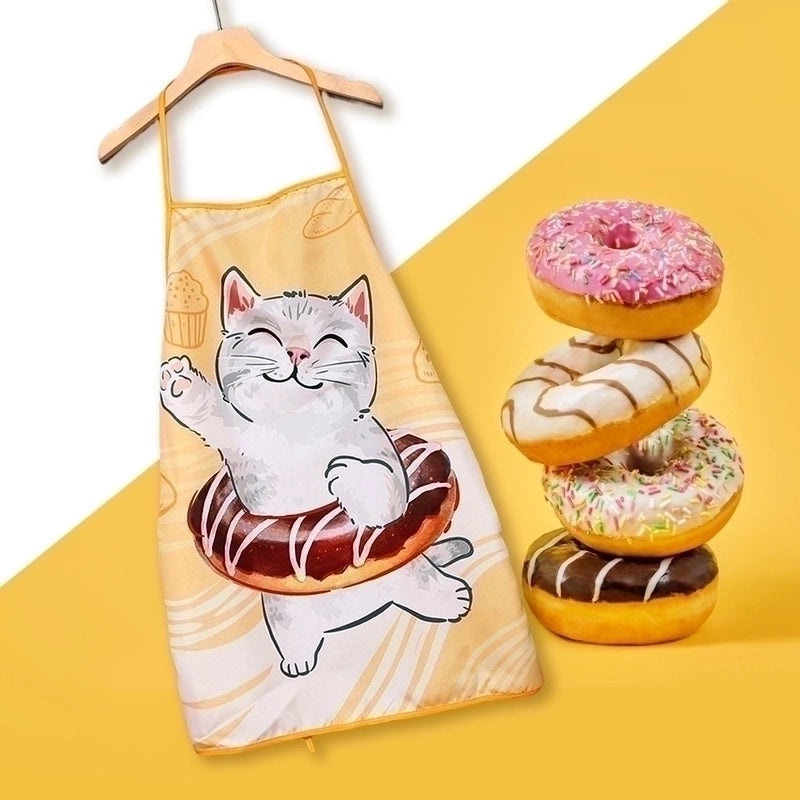 Fresh Cat Apron Decorations for Fabric Craft Printing | Kitchen Aprons & Party Props