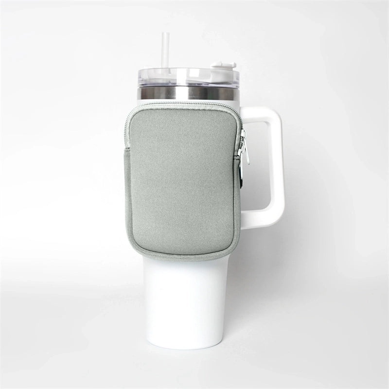 Neoprene 40oz Ice Bully Cup Cover with Coin Purse, Non-slip Elastic Thermos Protector | Drinkware Accessories