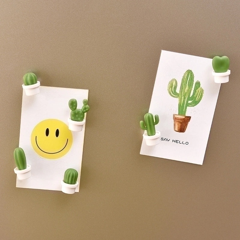 Cactus Succulent Magnetic Sticky Notes for Refrigerator 6 Pack Cute Cartoon Message Stickers | Home & Kitchen Accessories