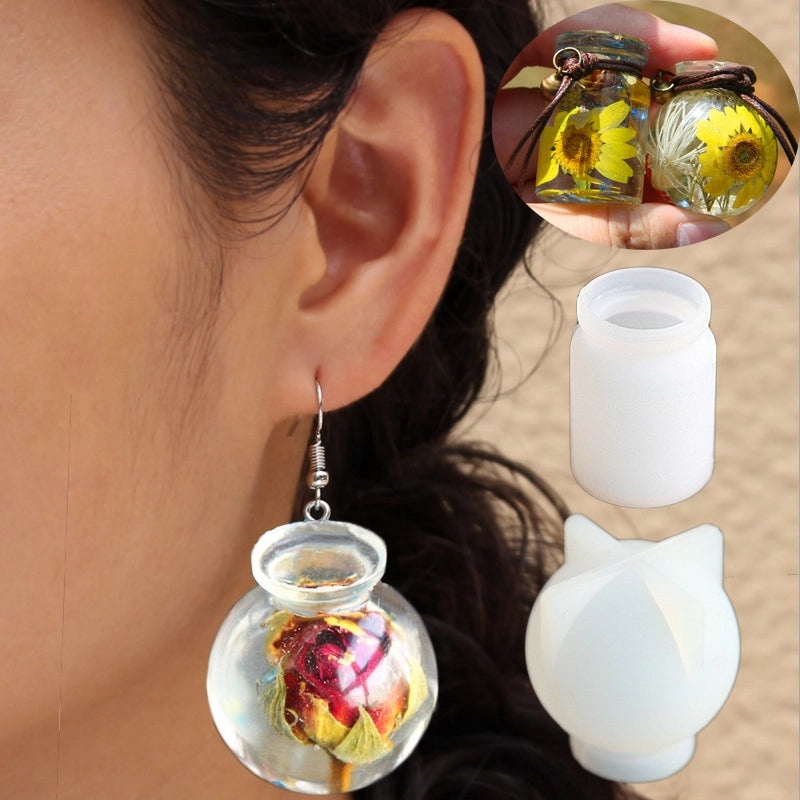 Small Bottle Resin Mold for DIY Micro Landscape Pendant | Jewelry Making Mold