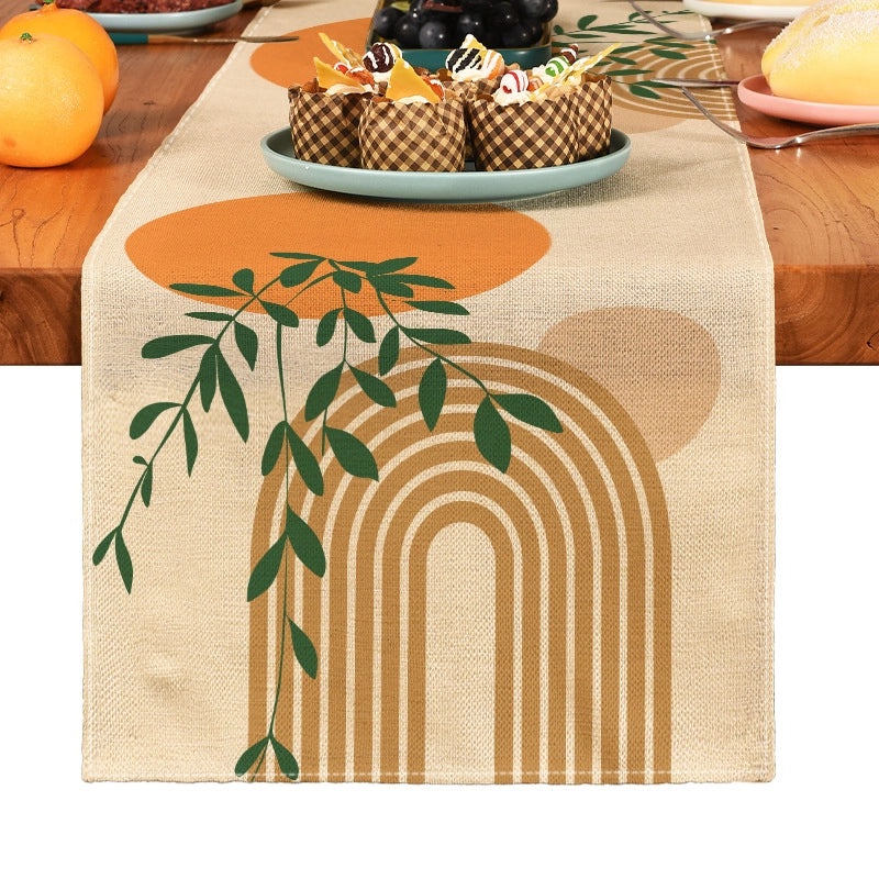 Stylish Vintage Leaf Pattern Linen Tablecloths for Home Decor|Home & Living Table Linens