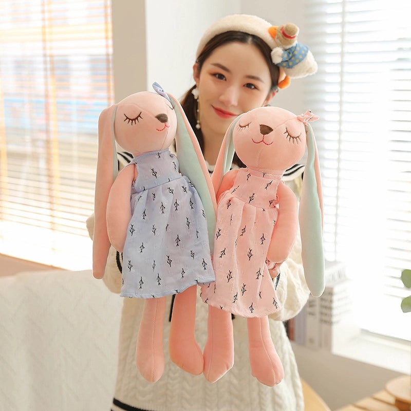 Soft Cute Anan Rabbit Plush Toy with Flower Dress Long Ears Couple Doll for Claw Machine|Plush Toys & Stuffed Animals