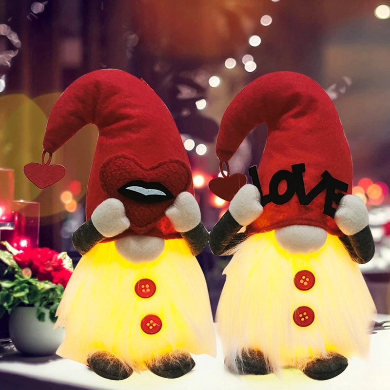 Valentine's Day Heart Letter Rudolph Doll PVC Cloth Indoor Table Decoration | Home Decor