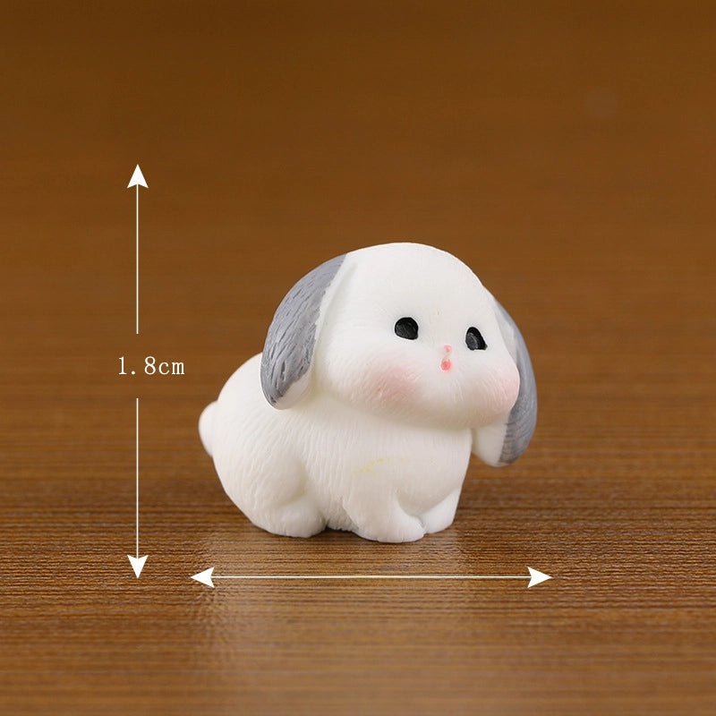 3 Pieces Cute Miniature Rabbit Family Figurines Resin Animal Decor Desktop Ornaments|Home Decor & Figurines