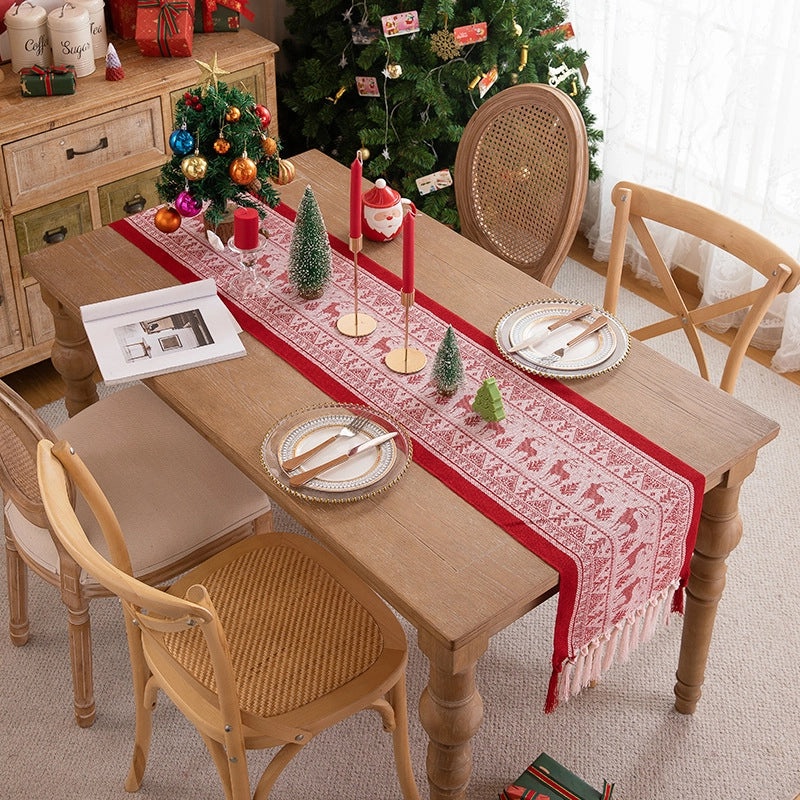 Elegant Floral Polyester Tablecloth for Christmas Casual Dining|Home Decor Table Linens