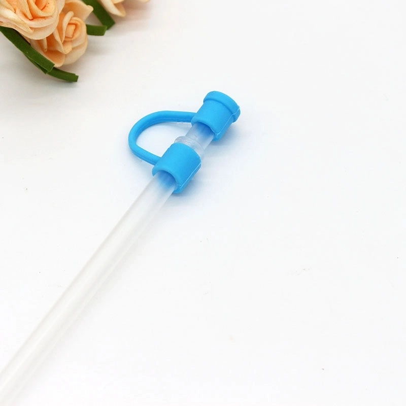 Silicone Straw Cap for Casual Use, Solid Color Decorative Cover | Drink Accessories