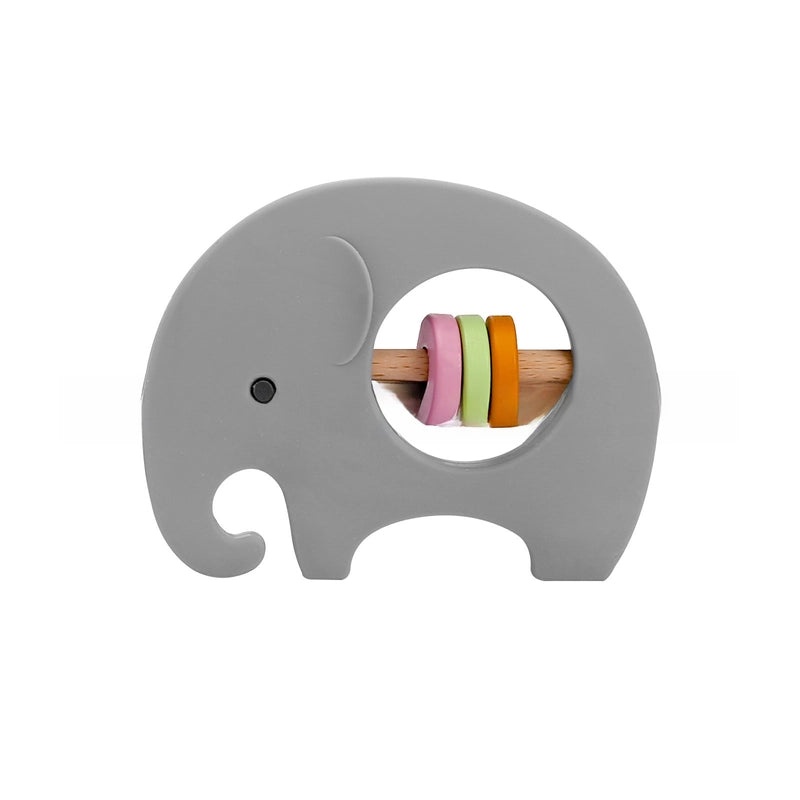 Silicone Koala & Elephant Baby Hand Rattle Teether Soothing Puzzle Bell Gnaw Gum Toy|Baby Toys & Teethers