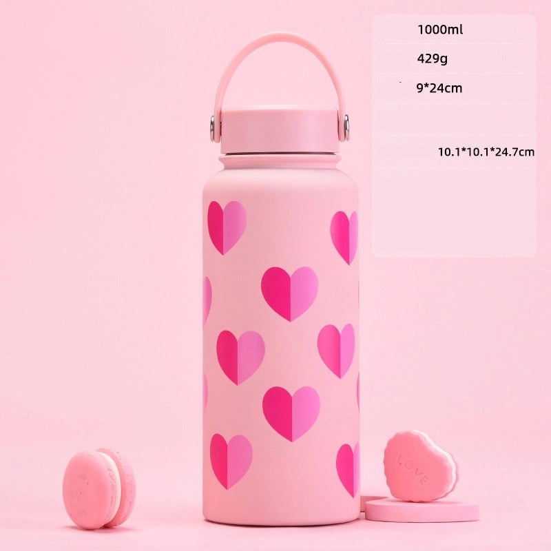 Red Heart Stainless Steel Thermos Cup 304 Material 1 Pc|Drinkware & Thermoses