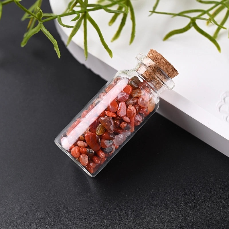 Handmade Elegant Minimalist Wishing Bottle with Natural Stones | Home Decor & Accessories