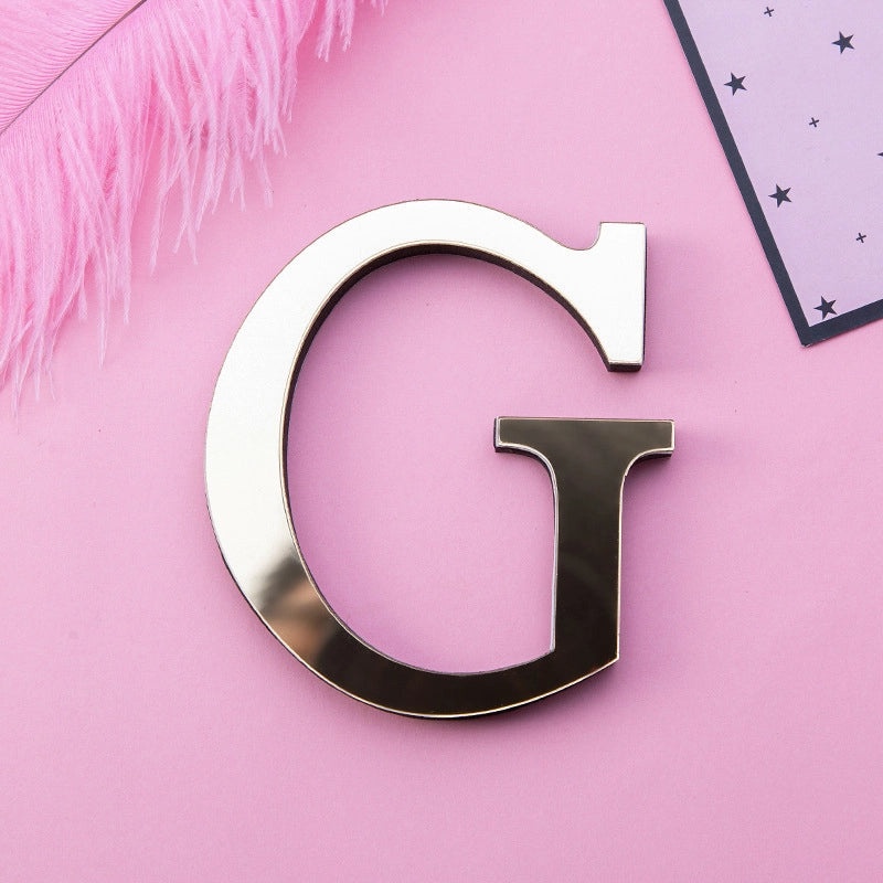 Golden Acrylic Mirror Letters Wall Decal EVA Foam Art Creative Home Decor | Home Decor & Wall Stickers