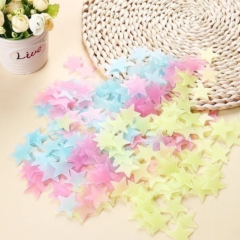 3cm Glow in the Dark Star Stickers Bulk Pack 100pcs | Kids Room Decor