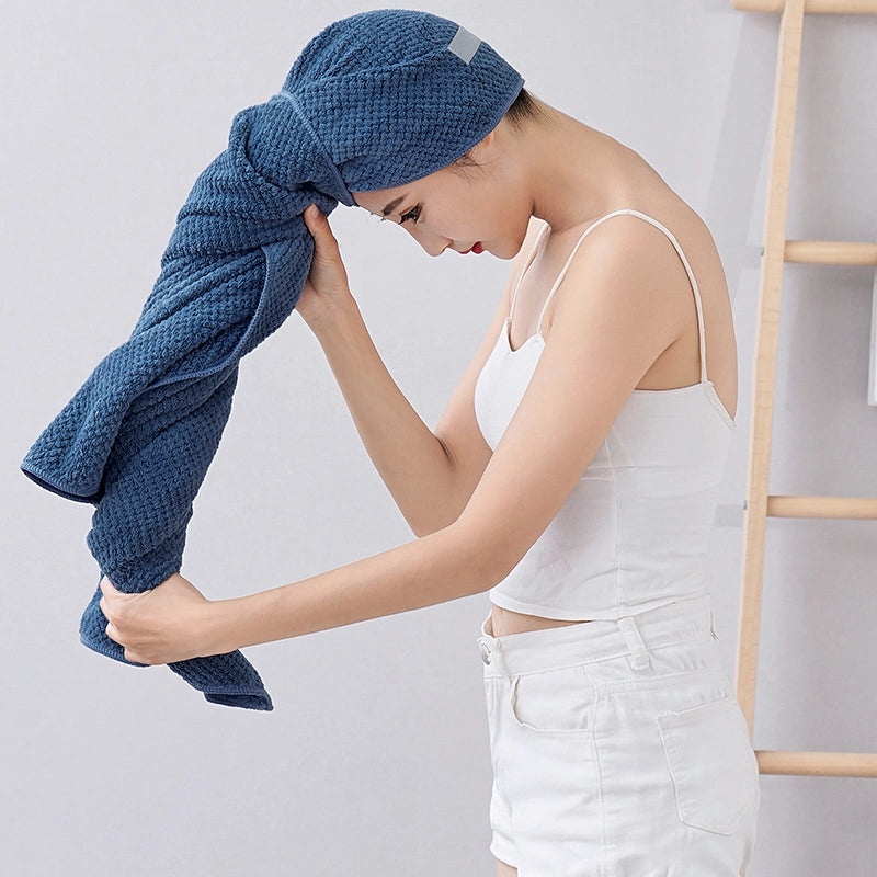 Women's Large Coral Fleece Hair Wrap Quick-drying Absorbent Elastic Band Towel | Hair Accessories