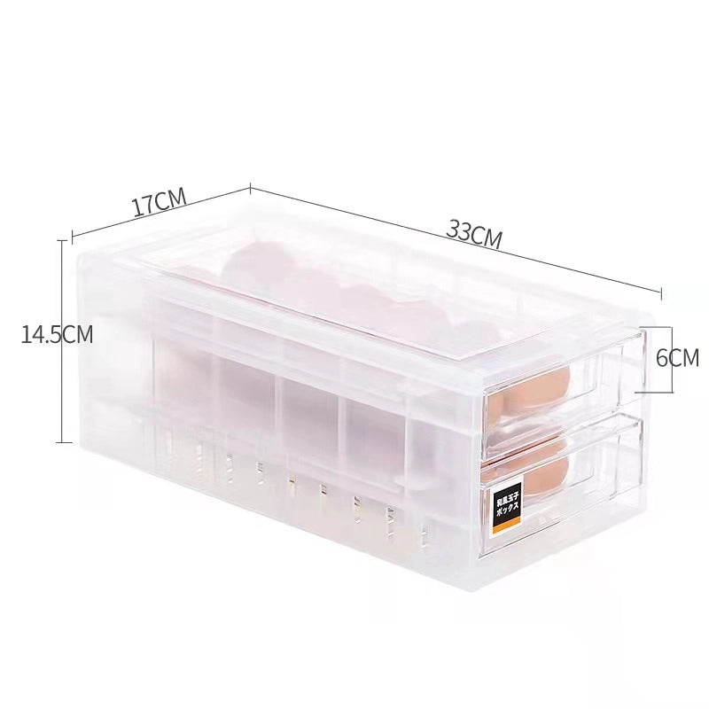 Refrigerator Egg Storage Container Stackable Double Layer Creative Kitchen Organizer|Kitchen Storage