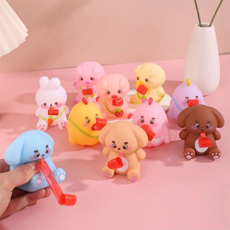 Squishy Animal Toys Set Rabbit Dog Chick Soft TPR Stress Relief Toys | Toys & Games