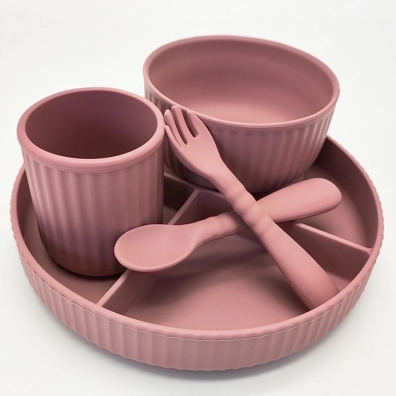 Chinoiserie Style Vacation Solid Color Silicone Tableware Set for Dining|Kitchen & Dining Tableware