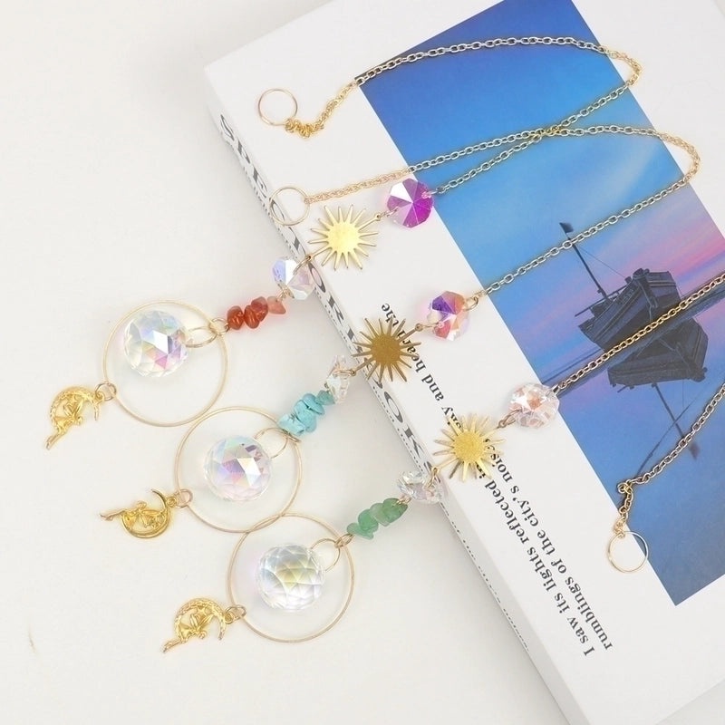 Elegant Sun and Moon Elf Pendant with Artificial Crystal and Agate | Fashion Jewelry