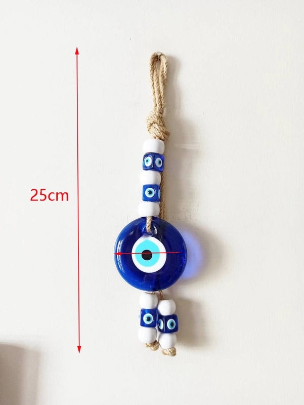 Handmade Turkish Blue Evil Eye Glass Pendant Wall Hanging | Home Decor Accessories