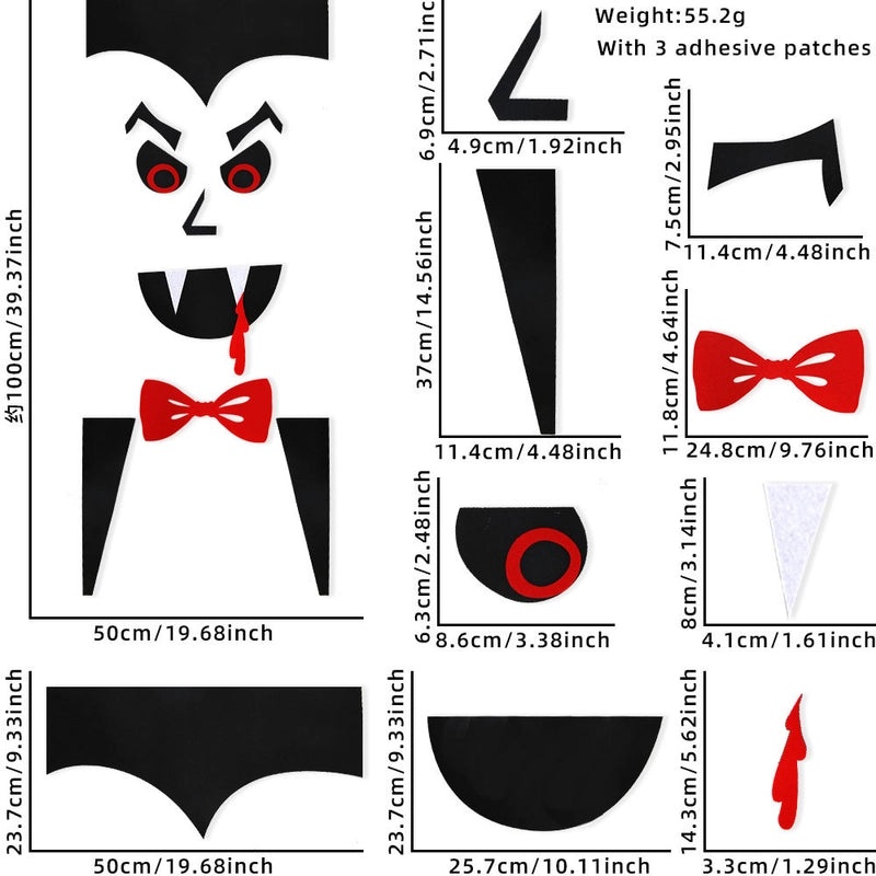 Halloween Pumpkin Spider Web Felt Door Sticker Minimalist Holiday Party Decor|Home Decor