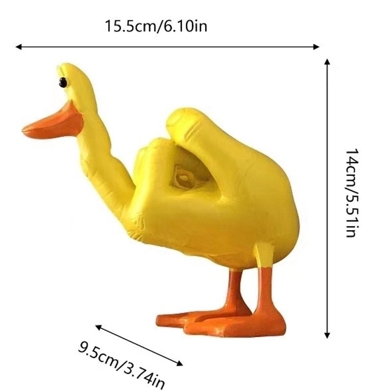 Playful Middle Finger Duck Resin Figurine | Home Decor Ornaments