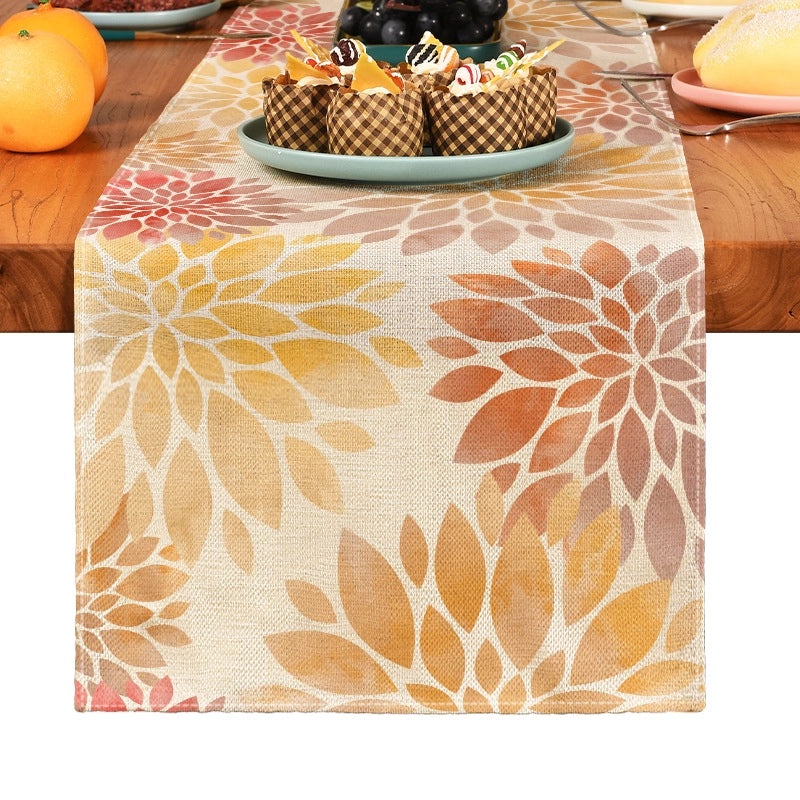 Stylish Vintage Leaf Pattern Linen Tablecloths for Home Decor|Home & Living Table Linens