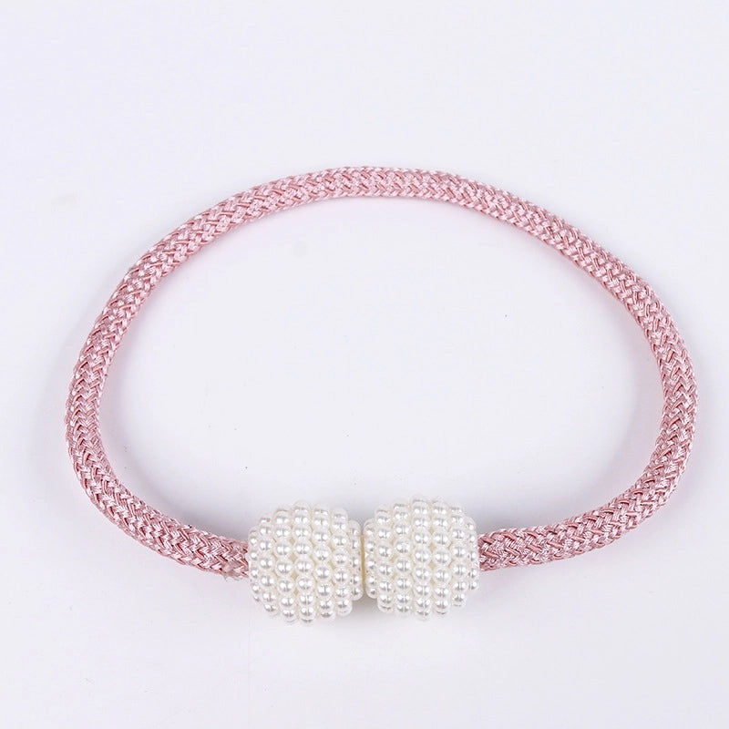 Retro Elegant Geometric Pearl Curtain Tieback for Home Decor