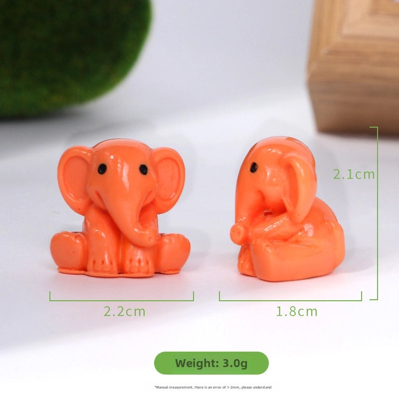 Mini Elephant Resin Figurine Cute Animal Desktop Ornament Micro Landscape Decoration|Home Decor Accessories