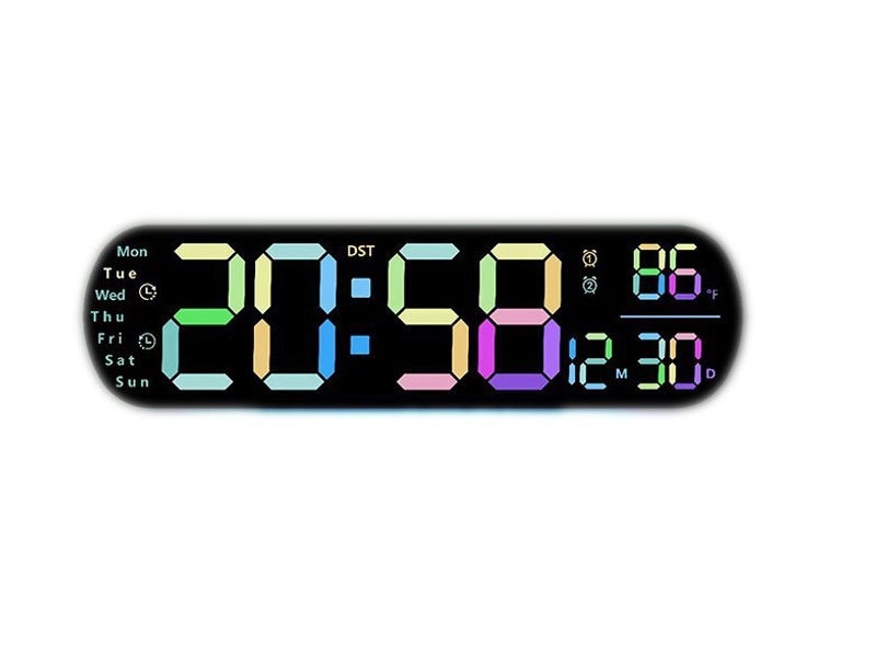 Creative Multi-Function LED Digital Wall Clock Large Screen Alarm Clock for Living Room Timing 5502|Home Decor Clocks