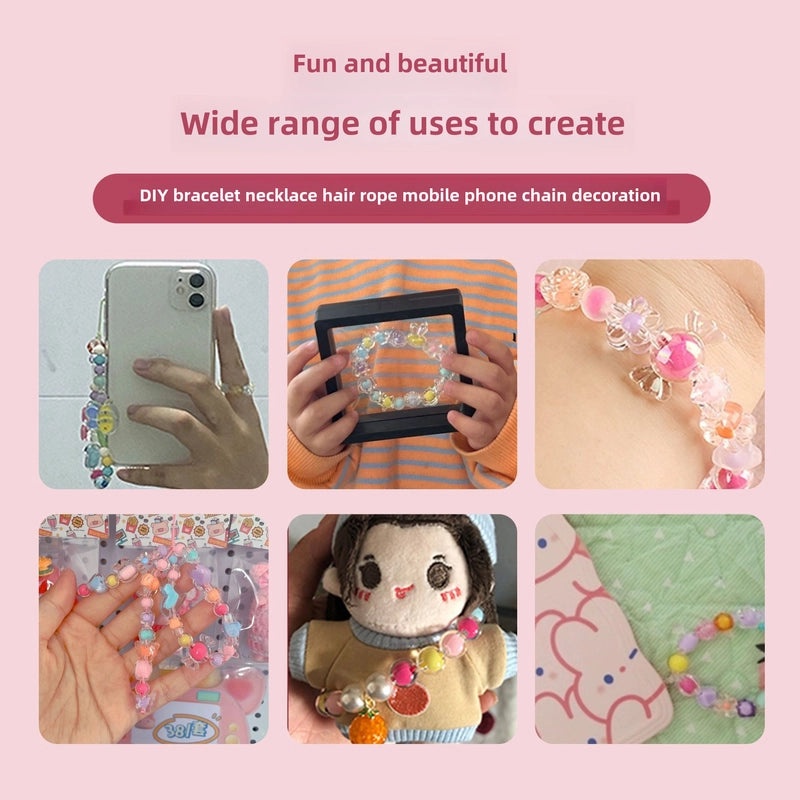 Kids DIY Beaded Jewelry Kit Portable Box Loose Beads for Bracelet Necklace Handmade Craft Gift|Children's Jewelry Craft Supplies