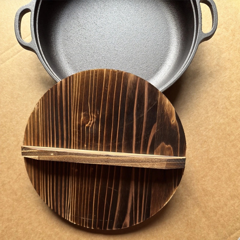 Elegant Chinoiserie Style Cast Iron Pot - Single Solid Color Piece | Cookware & Kitchen Tools