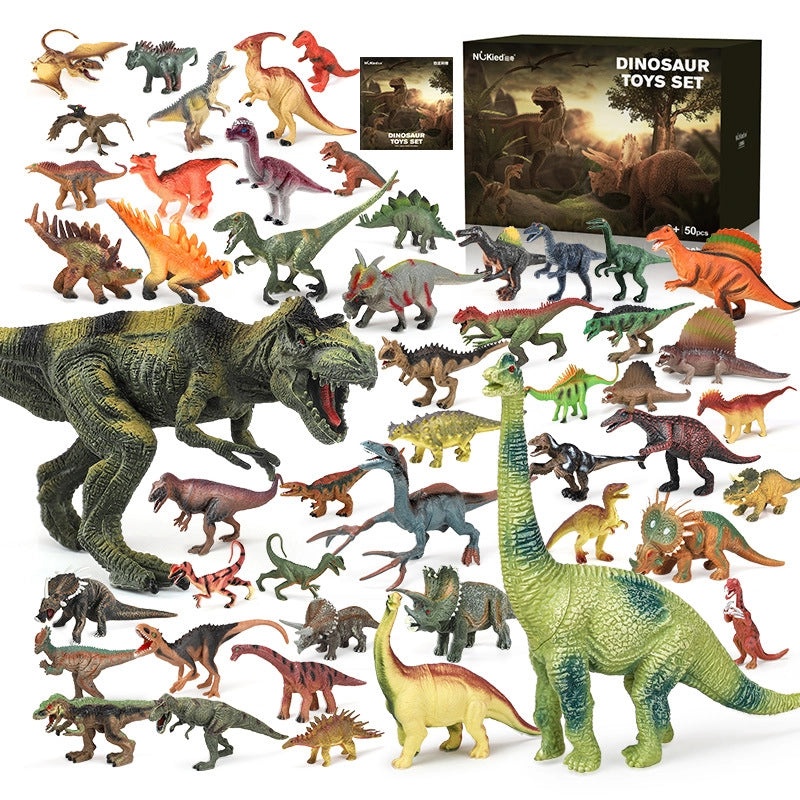 Children's Dinosaur Toy Set 44 or 50 Pieces Vinyl Animal Models with Puzzles Free Shipping | Kids Toys & Games