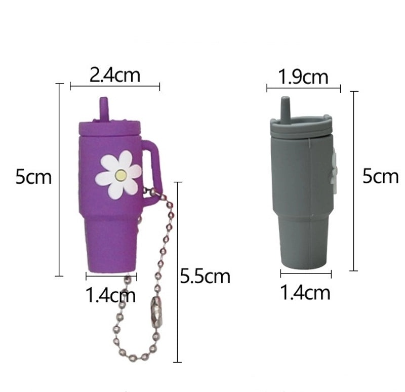 Cartoon Floral Soft Rubber Unisex Cup Charms|Drinkware Accessories