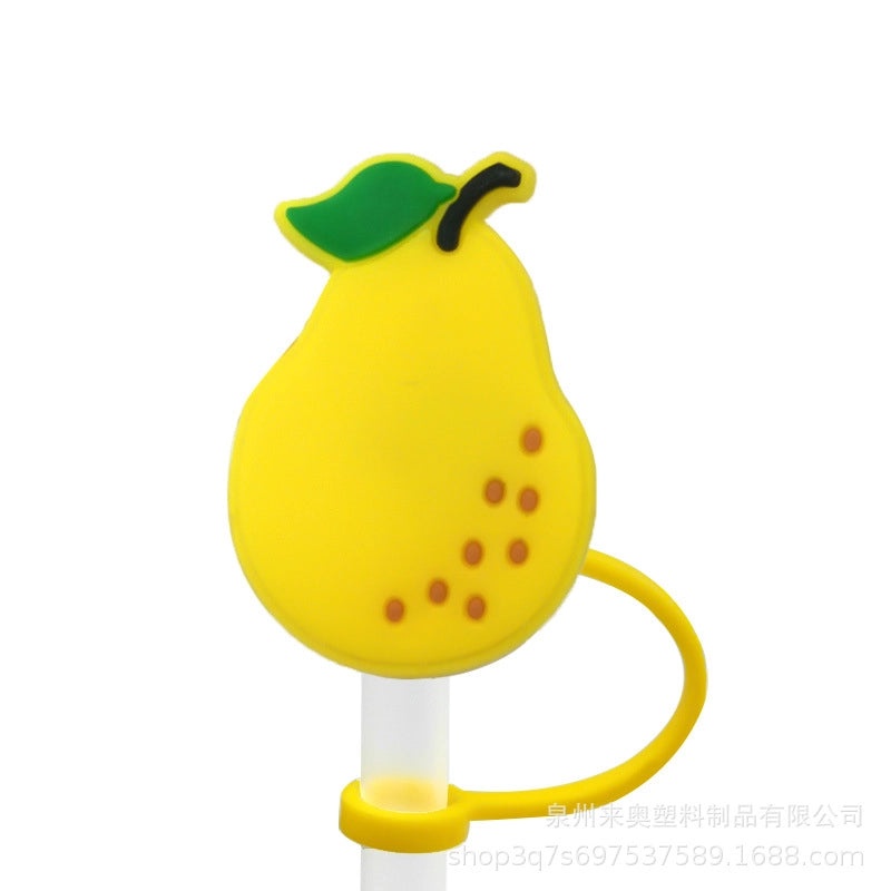Cute Fruit Plant Silicone Straw Cap Dust Cover Personalized PVC Drink Straw Sleeve|Drinkware Accessories