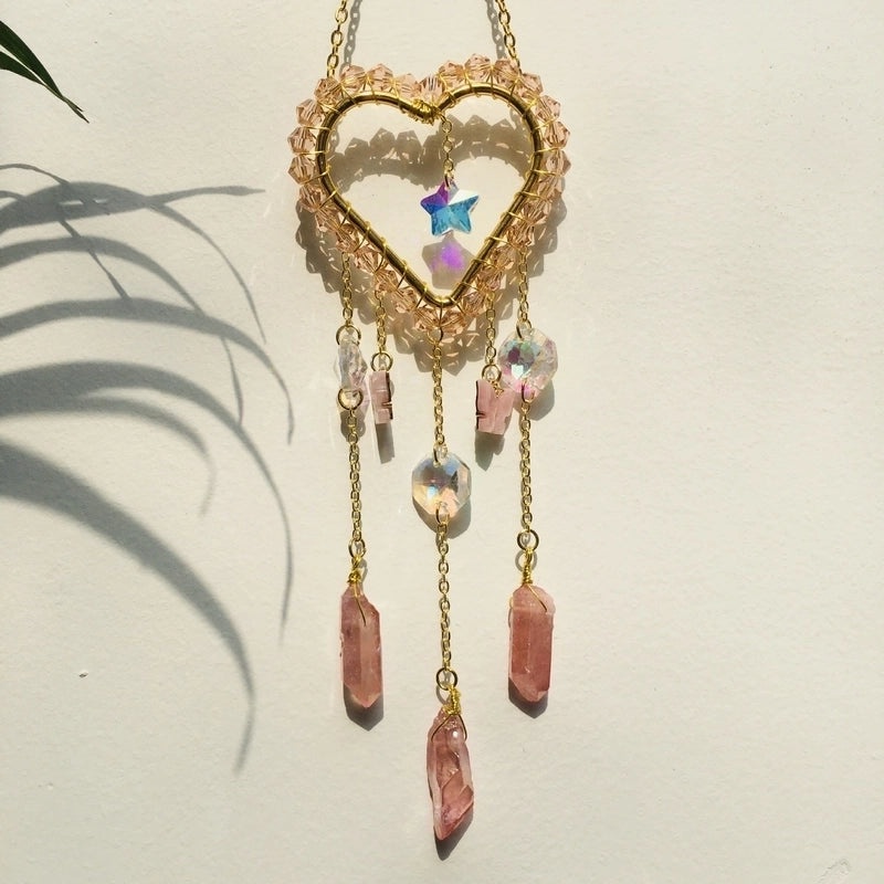 Elegant Heart Crystal Wind Chime for Home Decor|Home & Garden Decor