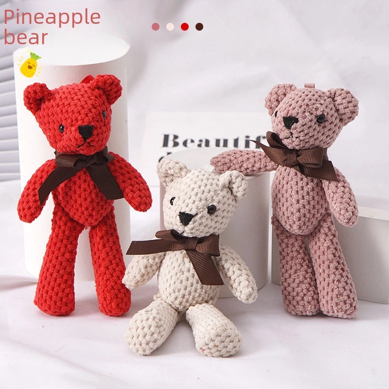 Cute Pineapple Bear Plush Keychain Soft Toy Pendant Hanging Bag Accessory for Kids Gifts|Keychains & Bag Accessories