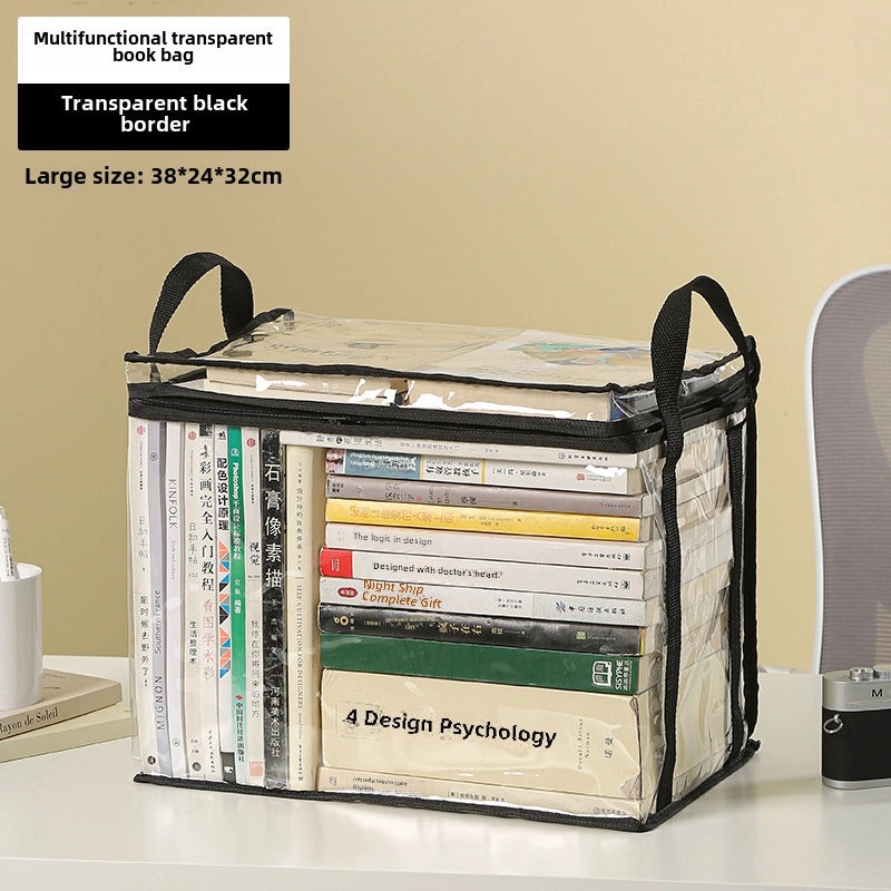 Transparent Foldable Book Storage Box for Student Dormitory Classroom | Home Storage & Organization