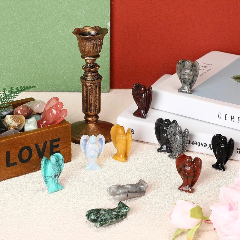 5-Piece Minimalist Angel Gem Ornament Set | Home Decor & Accessories