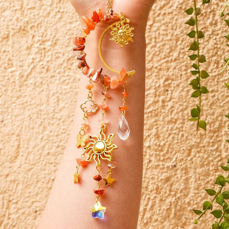 2 Pieces Bohemian Moon Crystal Suncatchers for Wall Decor|Home Decor