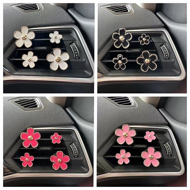 4 Pieces Alloy Daisy Flower Car Air Freshener Clips Aromatherapy Vent Decoration|Car Accessories