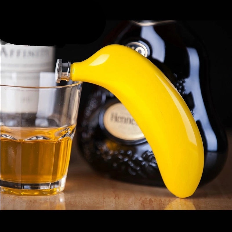 5 Oz Banana Stainless Steel Mini Hip Flask Creative High-Grade Small Flask|Drinkware & Barware