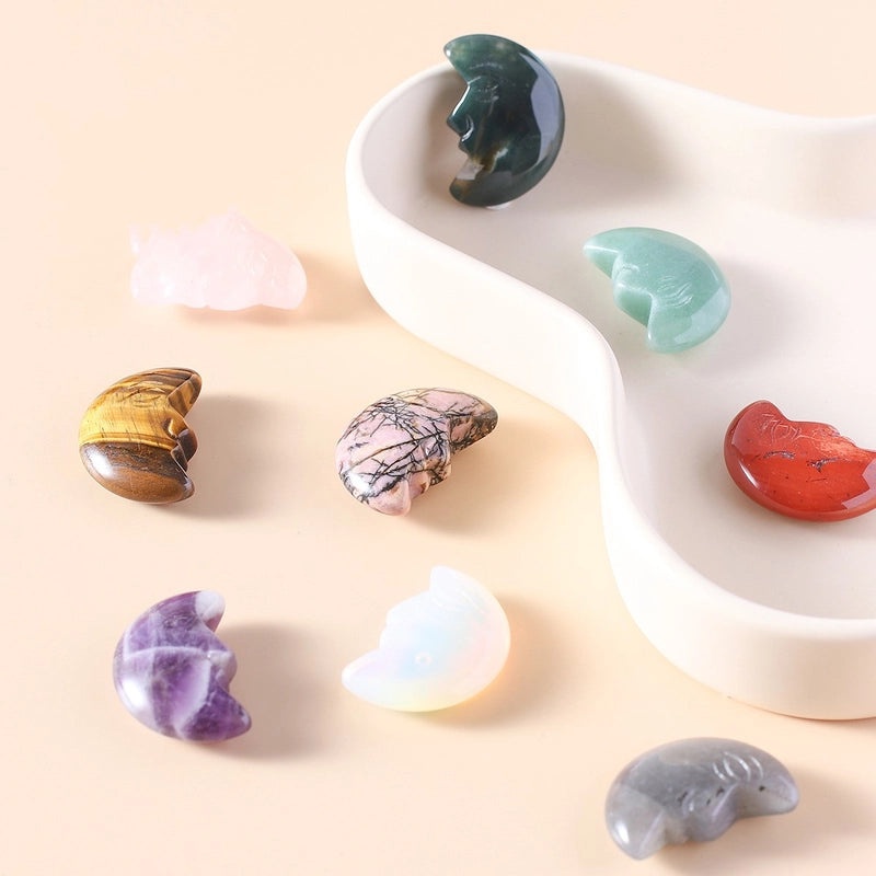 Minimalist Amethyst Moon Gem Decorative Ornaments for Home|Home Decor